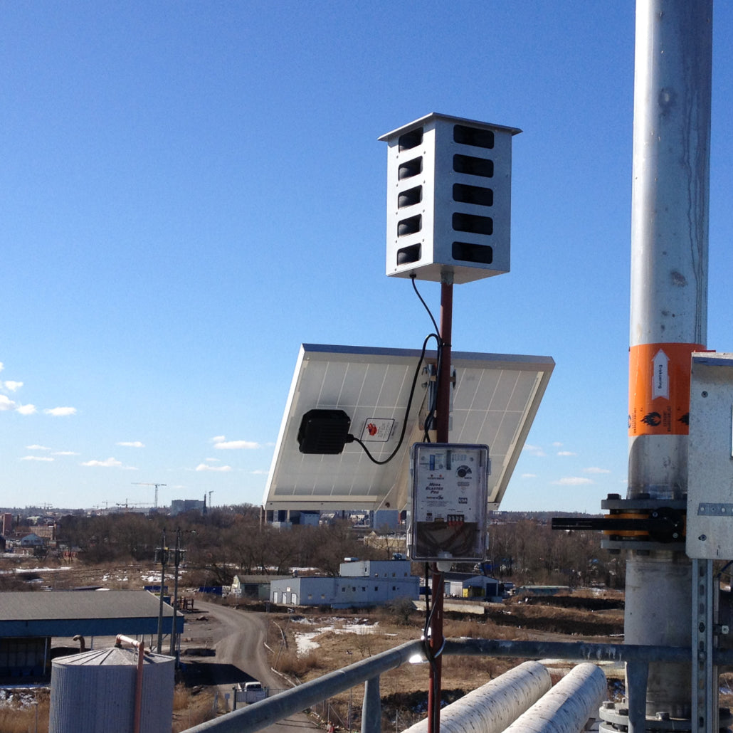 20-Speaker Solar Operated Bird Expeller – High-Coverage Electronic Bird Deterrent for Airports & Airfields